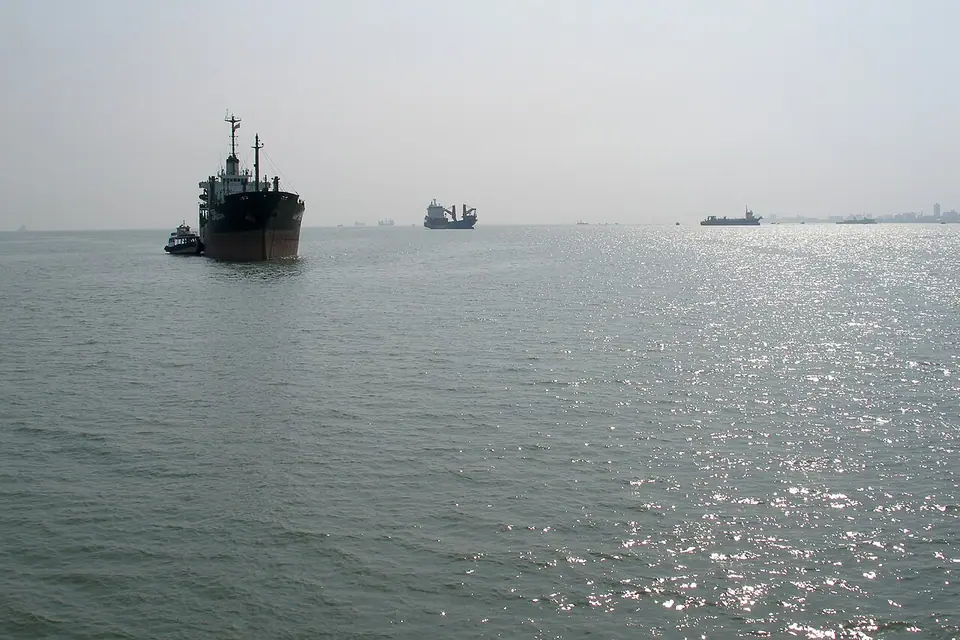 Ships in Mumbai harbour