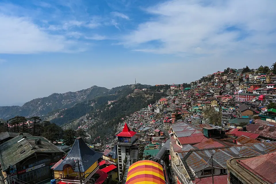 Hillside townscape of Shimla, Himachal Pradesh